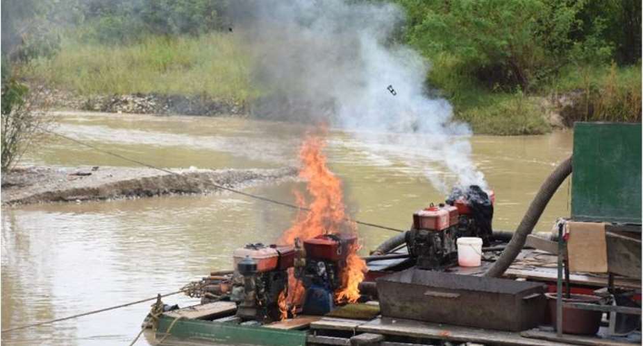 Ashanti Region: Operation Vanguard raids the camp of Galamseyers