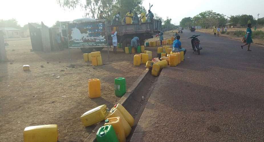 Students in search of water