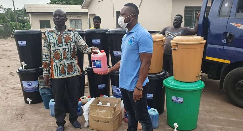 COVID-19: OSAFRIC Donates Sanitizers, Liquid Soap, Veronica Buckets To Atiwa-West District