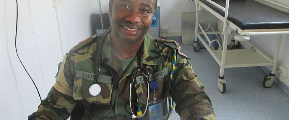 Dr. Bny Agyiri is part of the Ghanaian Battalion GHANBATT based in Leer. So far, Dr. Agyiri has delivered 35 babies, with a 100 per cent survival rate, in an area with no other health facilities.