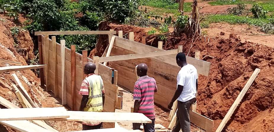 Tano North MP constructs storm drains to control flooding at Duayaw-Nkwanta Zongo