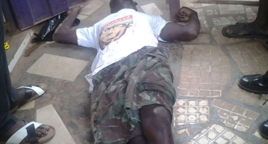 The body of the suspected thief