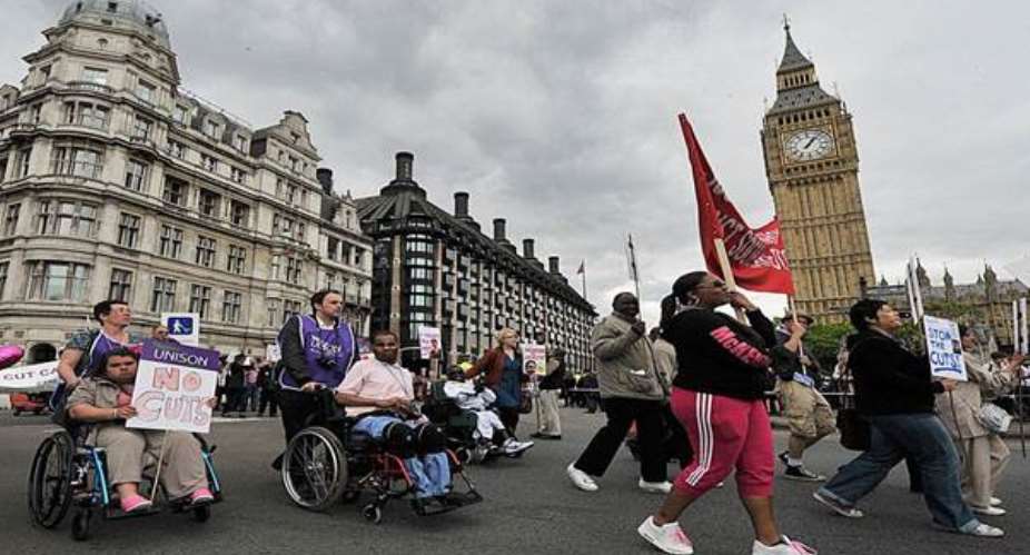 Britain’s  disabled hit the streets in protest