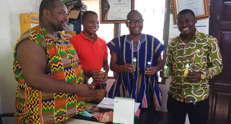 Chairman Samba Donates Hand Sanitizers To Security Services And Beggars In Tamale