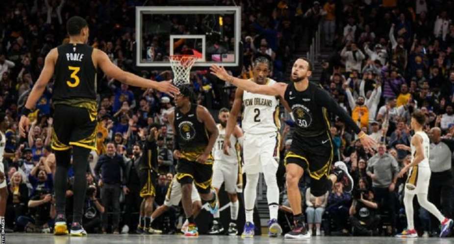 Stephen Curry scored eight three-pointers for the Golden State Warriors against the New Orleans Pelicans