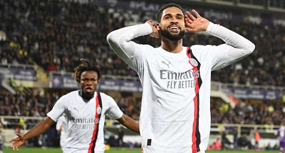 AC Milans English midfielder #08 Ruben Loftus-Cheek celebrates scoring AC Milans first goal during the Italian Serie A football match between Fiorentina and AC Milan at the Artemio Franchi Stadium, in Florence on March 30, 2024.Image credit: Getty Images