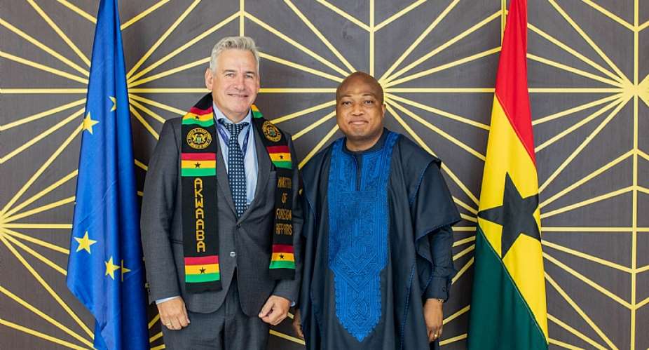 H.E. Rune Skinnebach with Hon. Ablakwa