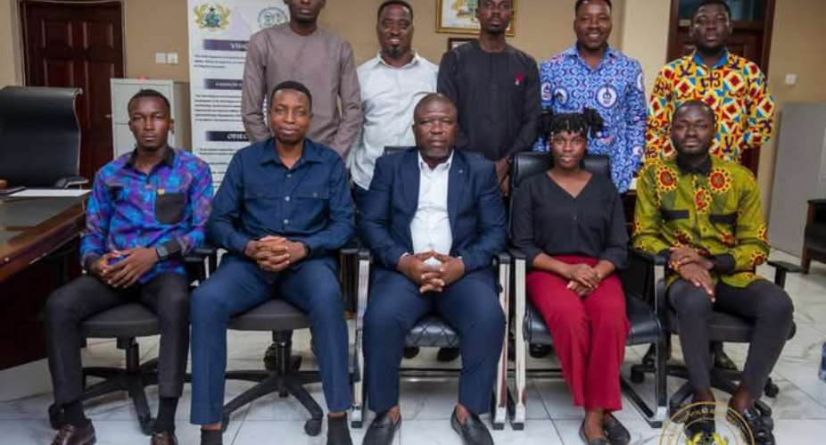 IYNUNSC Members in Ho, in a photo shoot with the Volta Regional Minister