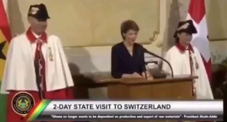 Switzerland President Addressing His Excellency Nana Addo In Twi.
