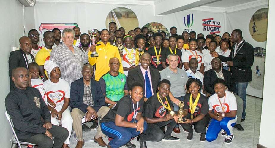 World Rugby Dignitary Presents Ghana Rugby Championship Awards