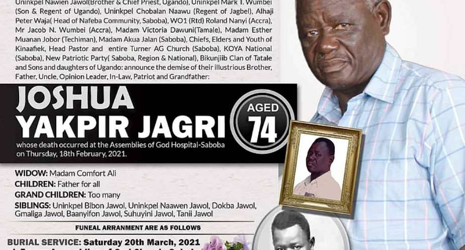 NPPs Joshua Yakpir Jagri dies at 74