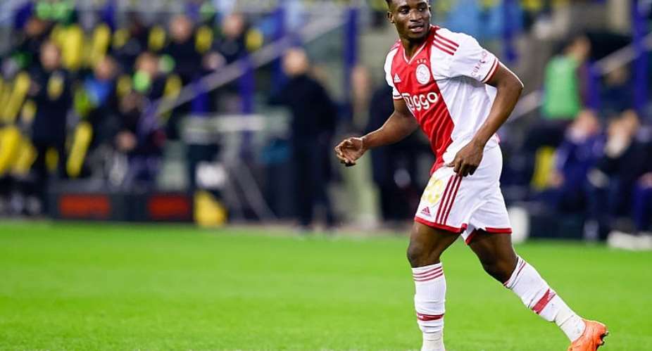 Ajax star Mohammed Kudus in action vs SBV Vitesse (Image: NESimages/Michael Bulder/DeFodi Images via Getty Images)