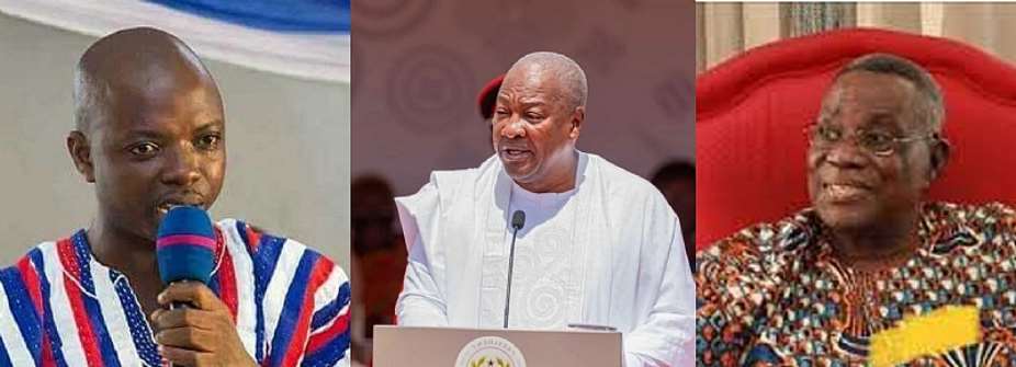 Mr. Kwame Baffoe - aka Abronye DC, President John Mahama and late President John Evans Atta-Mills