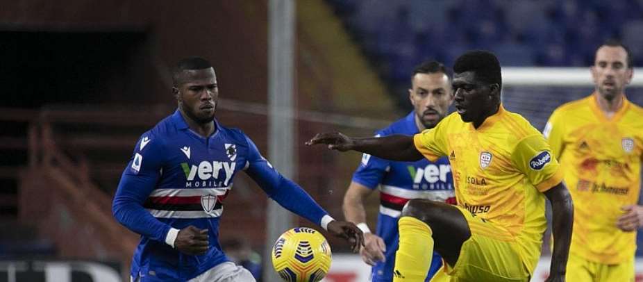 Ghana midfielder Alfred Duncan impress in Cagliari midfield during draw at Sampdoria