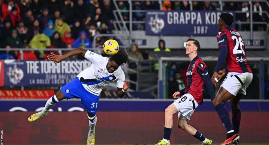 Yann Bisseck scored his second Serie A goal of the season to put Inter Milan ahead