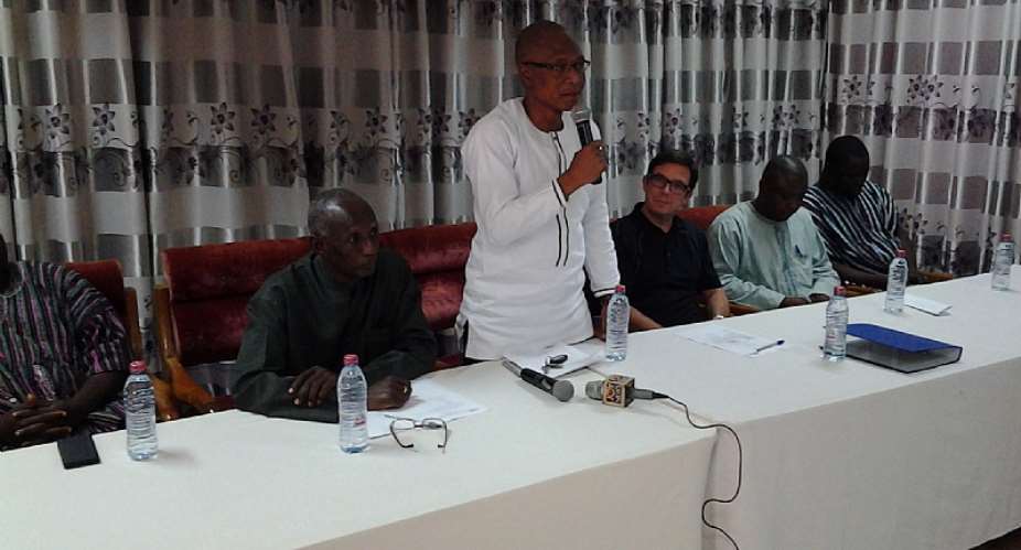 3RD from left, with microphone Alhaji Issahaku Alhassan, NRCD and 3RD from Right Philippe Lemay, RING COP