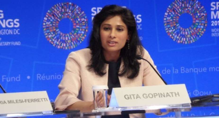 Gita Gopinath, Chief Economist at the IMF who launched the report in Washington DC