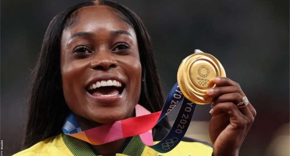GETTY IMAGESImage caption: Jamaica sprinter Elaine Thompson-Herah won three gold medals at the Tokyo Games in 2021