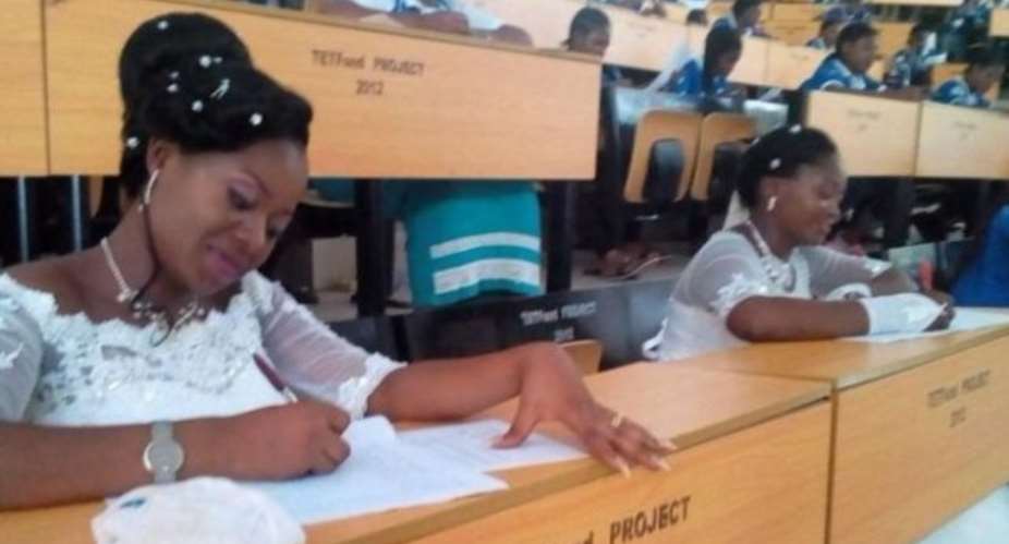 Brides Sit For Exams In Wedding Gowns