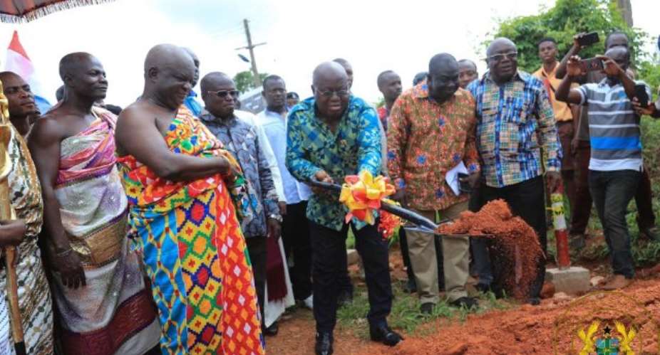 PresidentAkufo-Addo cut the sods for construction works to begin on Thursday, April 11.