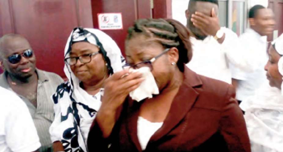DSP Gifty Mawuenyega Tehoda in tears after the proceedings