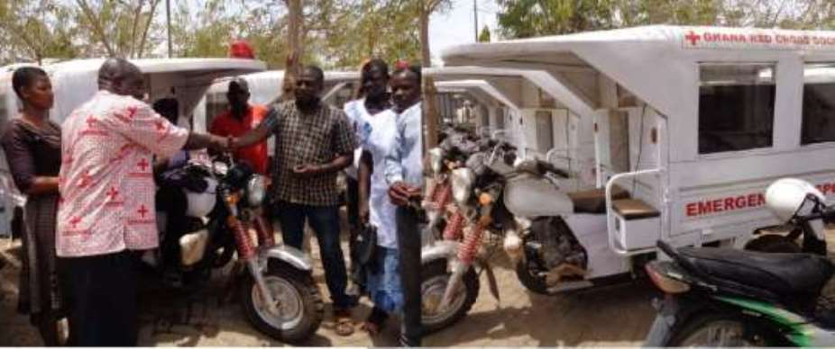 Red Cross Society donates tricycle ambulances to health facilities in Upper East