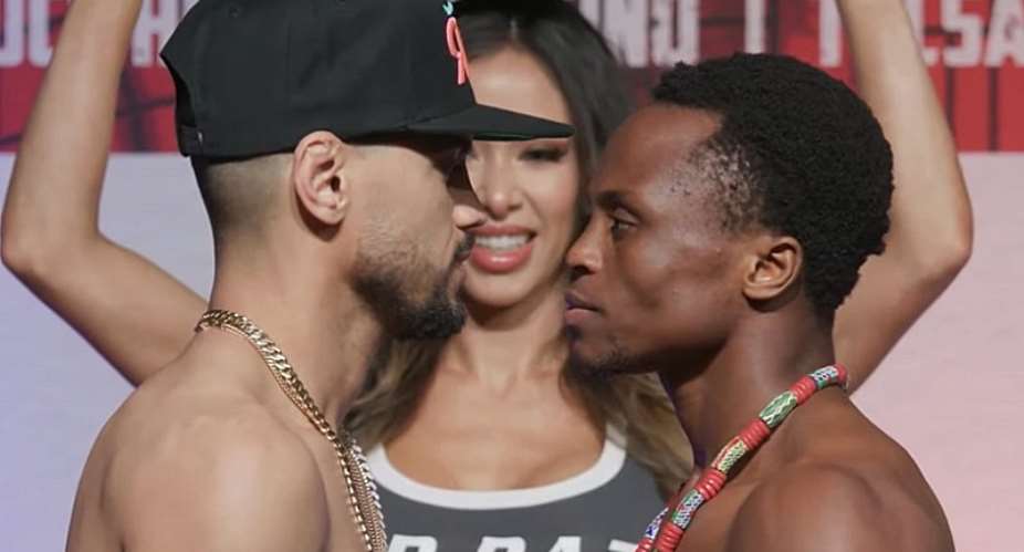 Robisey Ramirez and Isaac Dogboe faced each other at the weigh-in on Friday