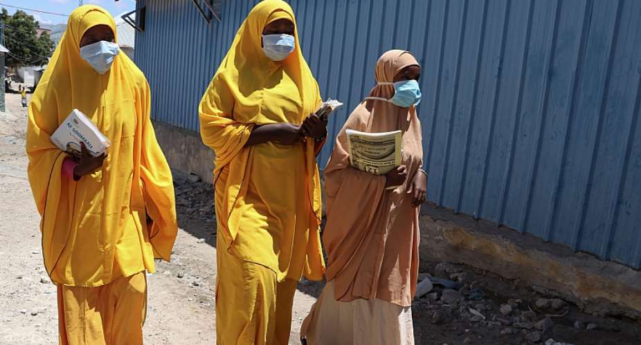 Somali women on a coronavirus awareness campaign - Source: Abdirazak HusseinGettyImages