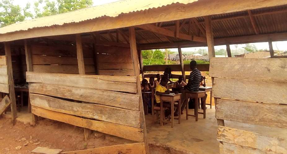 Time bomb as Pupils of Akrofoah DA School study under death trap