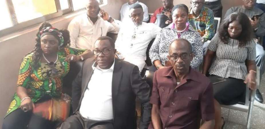 NDC Executives accompanied Ofosu Ampofo middle to the CID headquarters where he was granted400,000 bailwith two sureties.