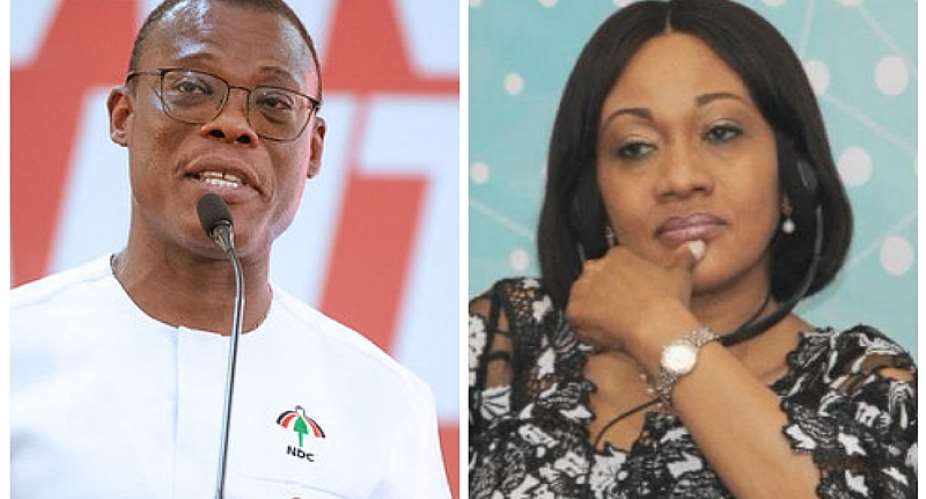 Fifi Kwetey, NDC General Secretaryleft and Chairperson of the Electoral Commission EC, Jean Mensah