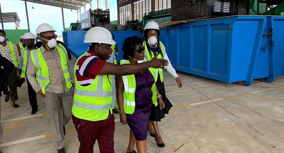 Sanitation Minister Abena Dapaah Impressed With JOSPONG's Hi-Tech Recycling Plant