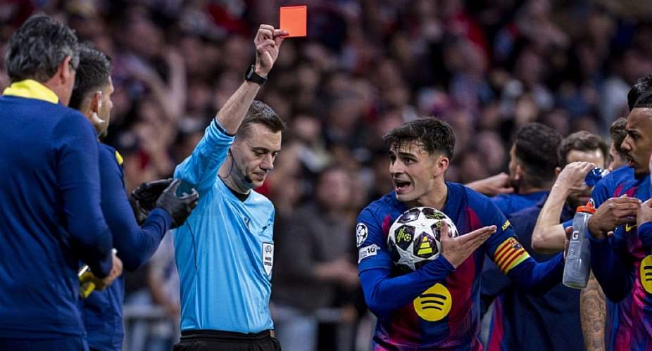 Getty ImagesImage caption: Barcelona were reduced to 10 men in the 79th minute