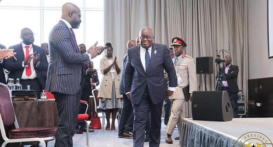 President Akufo-Addo receives a standing ovation after his speech