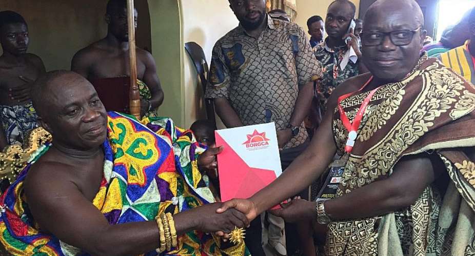 The Domeabrahene, Nana Kusi Obuodum I, receiving a citation ahead of his honourary doctorate degree award