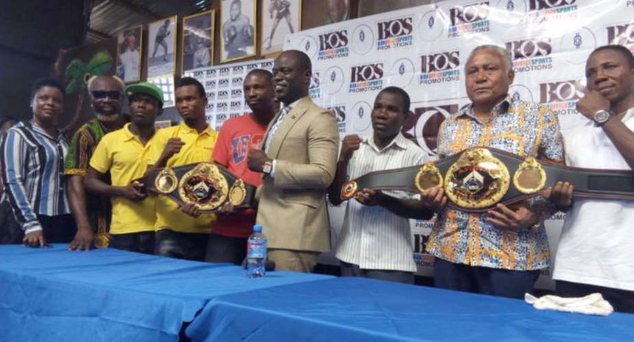 Boxers and officials at the media briefing
