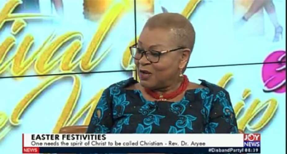 Rev. Dr. Joyce Aryee speaking on the AM show Easter Friday