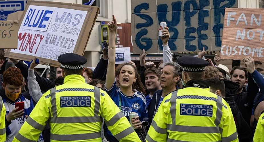 Chelsea fans protest outside Stamford BridgeImage credit: Getty Images