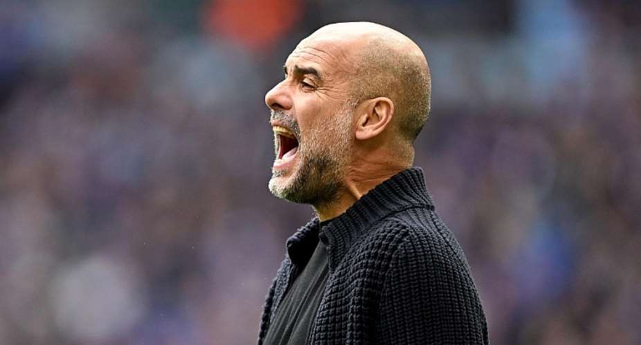 Pep Guardiola, Manager of Manchester City, gives the team instructions during the Emirates FA Cup Semi Final match between Manchester City and Chelsea at Wembley Stadium on April 20, 2024 in London, England.Image credit: Getty Images
