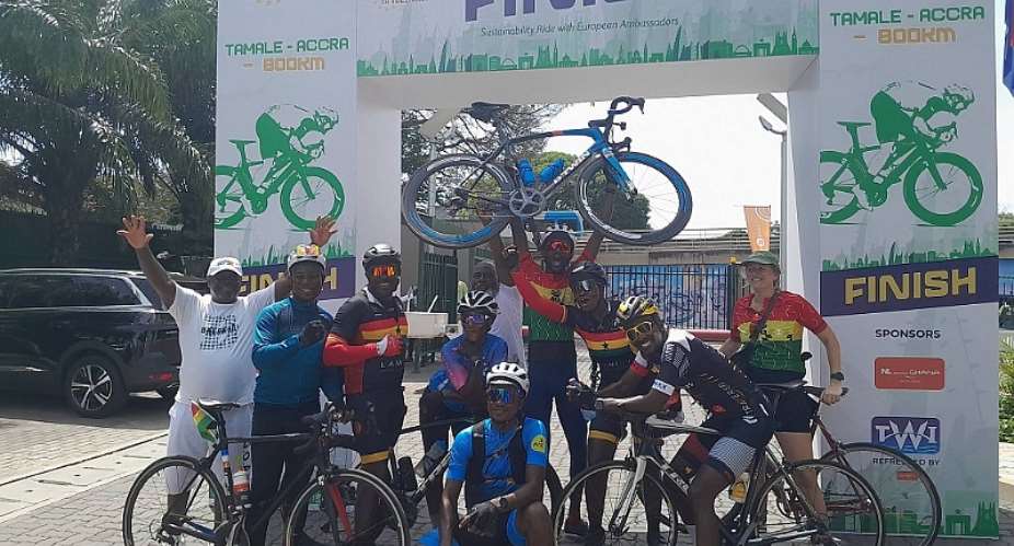 800km ride with Team Europe Tour ends in Accra, promotes sustainability and cycling culture