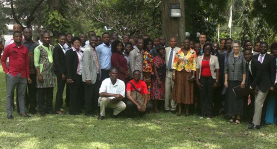 CSOs in a group photograph with Dr. Isaac Annan, fifth from right front row