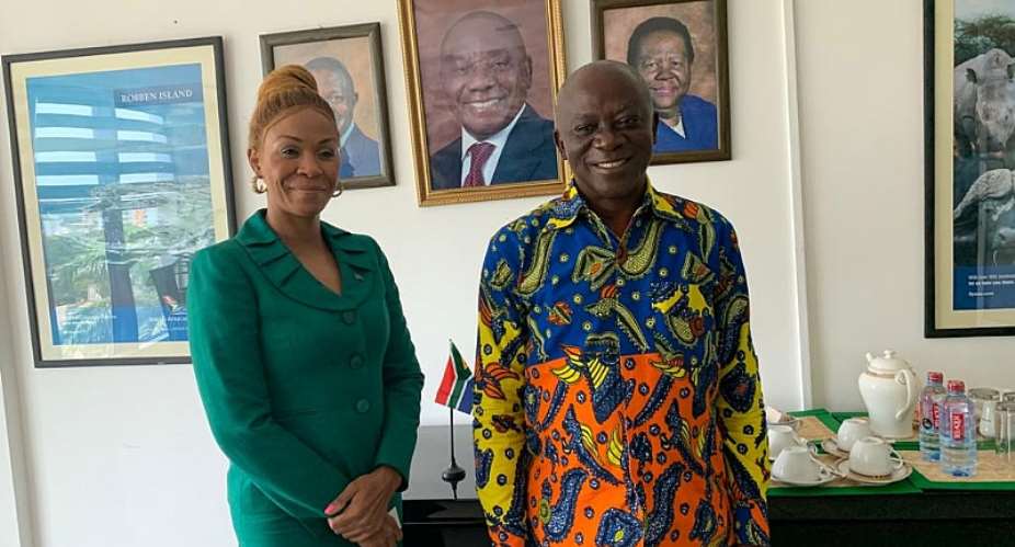 The Ahafo Regional Minister holds business meeting with South African High Commissioner
