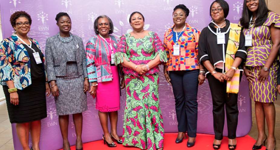 Some Executives of EWN in a pose with Mrs. Rebecca Akufo-Addo