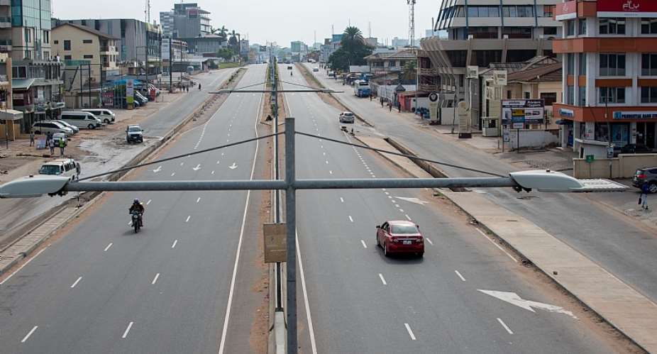 An almost deserted highway in Accra  - Source: Delalli Adogla-BessaCiti FM