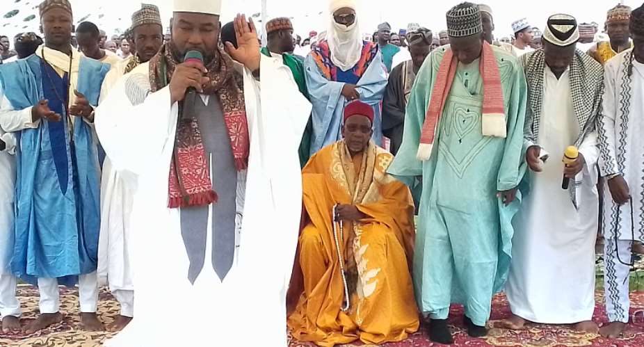 Imam Muniru Ali, Leading Members of the Islamic Community in Ho during the Eid-Ul-Fitr Prayers
