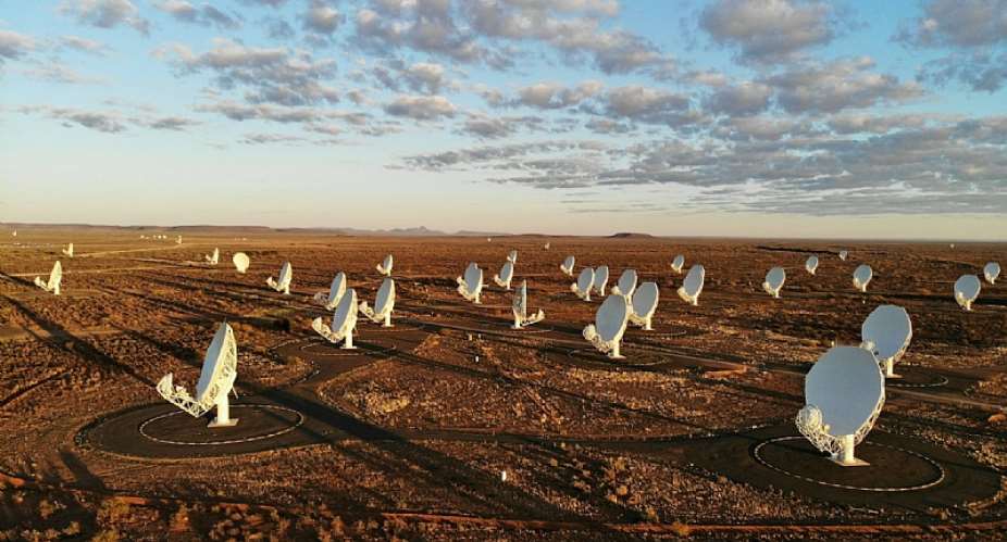Some of the satellite dishes that make up the MeerKAT. - Source: South African Radio Astronomy Observatory SARAO