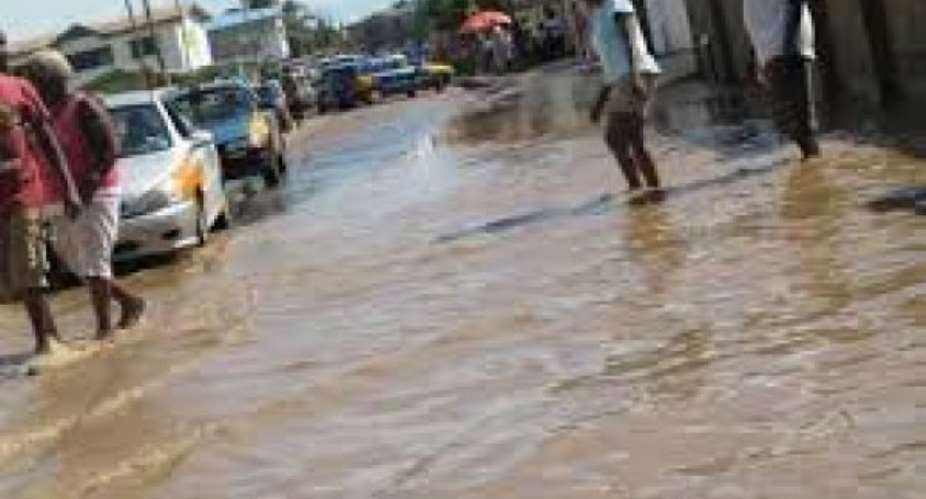 Takoradi: Parts Of Central Business District Flooded After Downpour