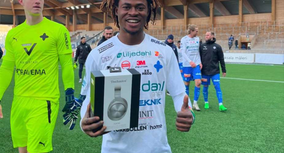Former Bibiani Gold Stars midfielder Frank Adjei Jr continues his fine form in Swedish League