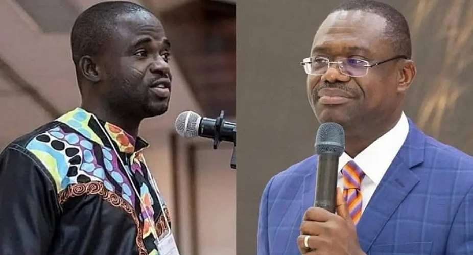 Investigative journalist Manasseh Azure Awunileft and the Chairman of the Jospong Group, Dr. Joseph Siaw Agyepong