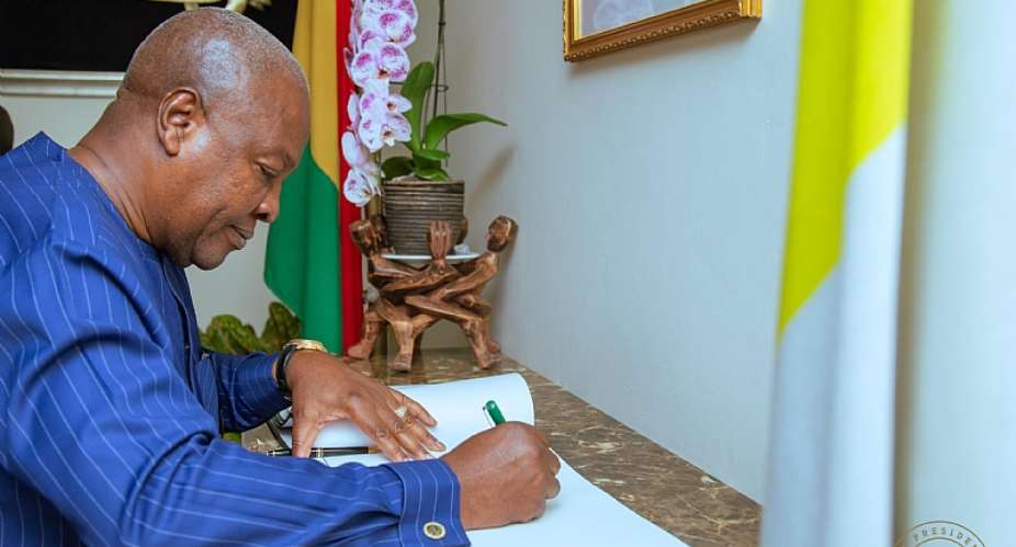 Pope Francis was a good man with a good soul – President Mahama signs Book of Condolence